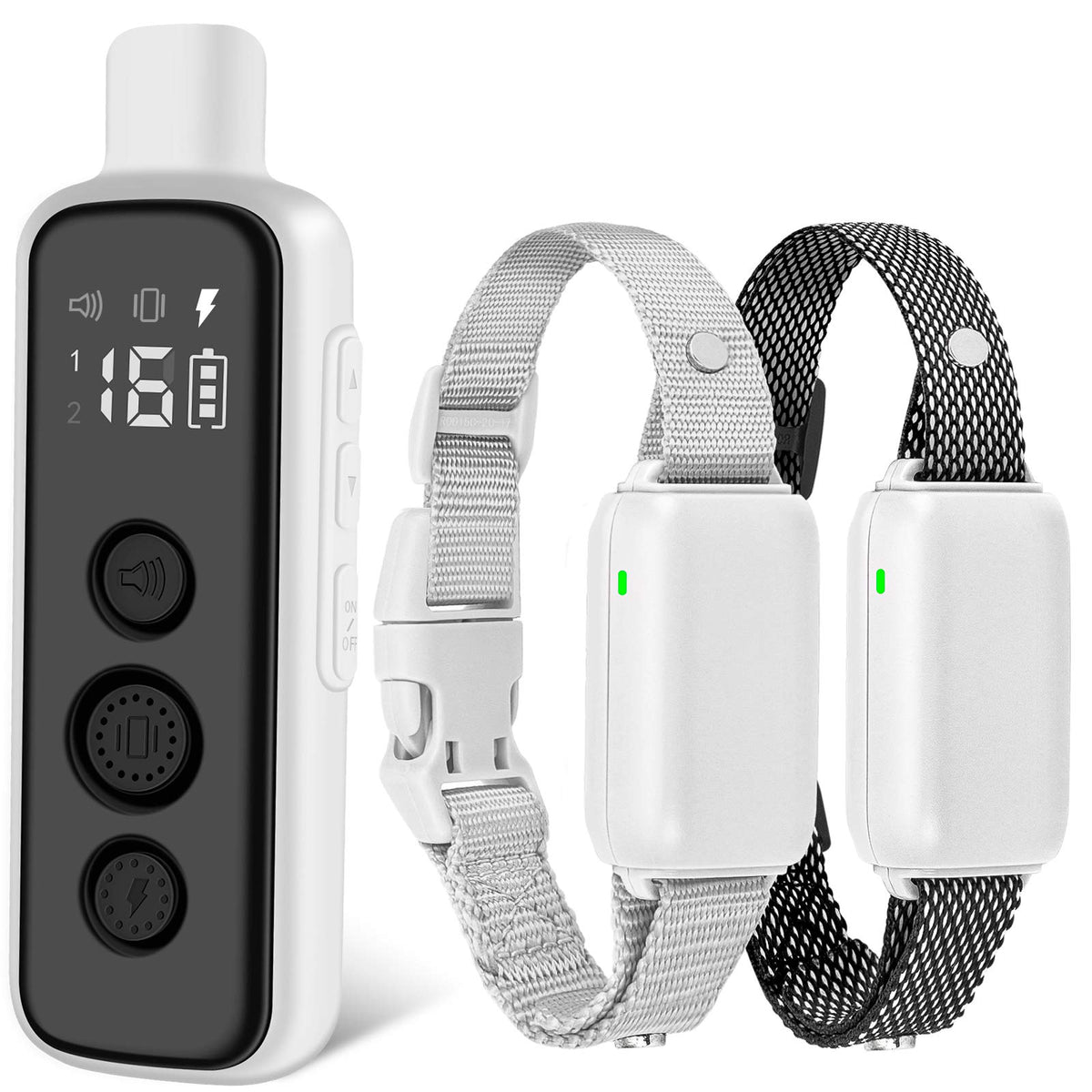 BOUSNIC frente del kit mostrando mando y dos receptores, útil para entrenamiento