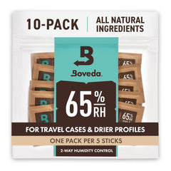 Boveda paquete frente mostrando tamaño travel y protección segura