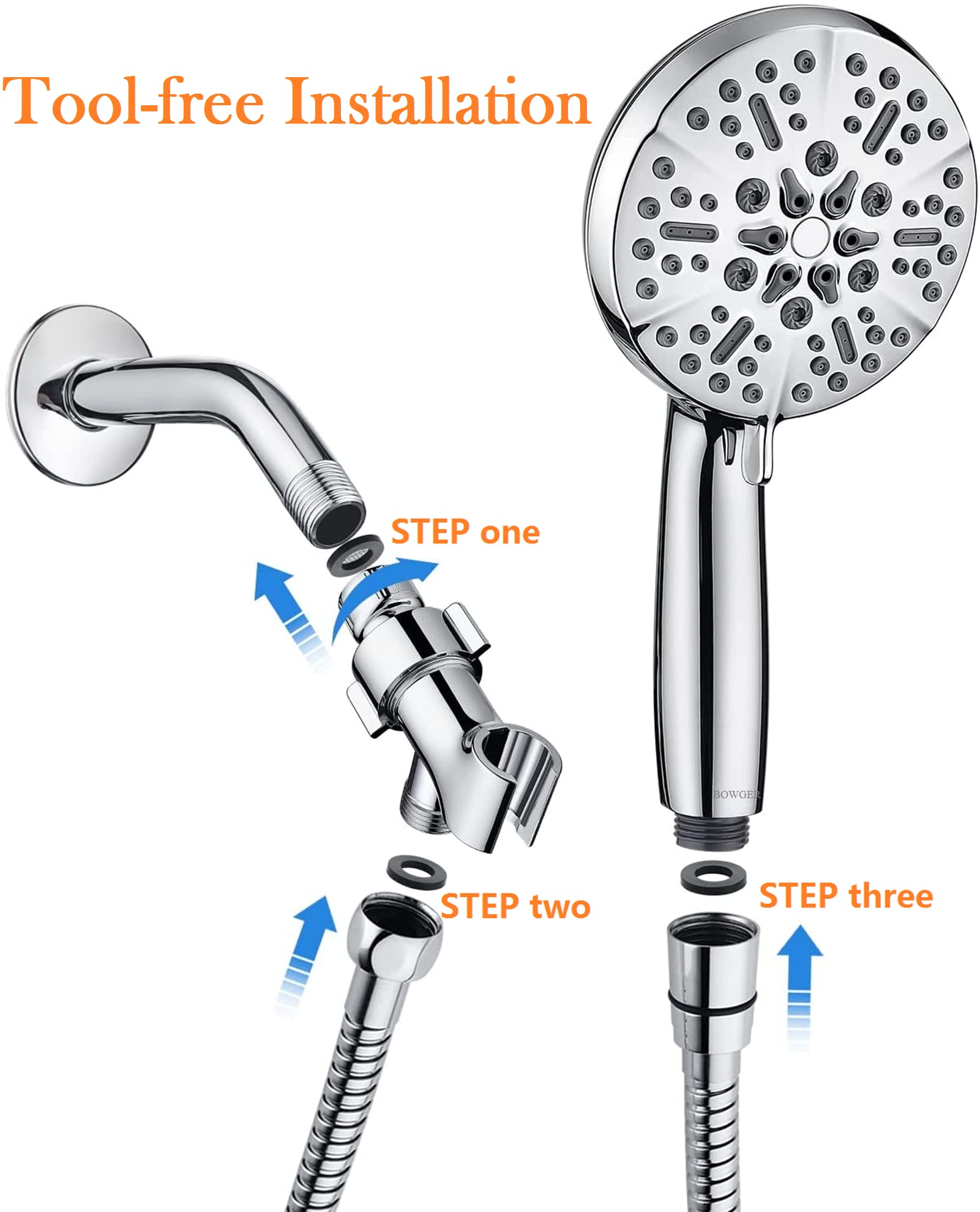 BOWGER dial selector de 5 funciones para masaje y ahorro de agua
