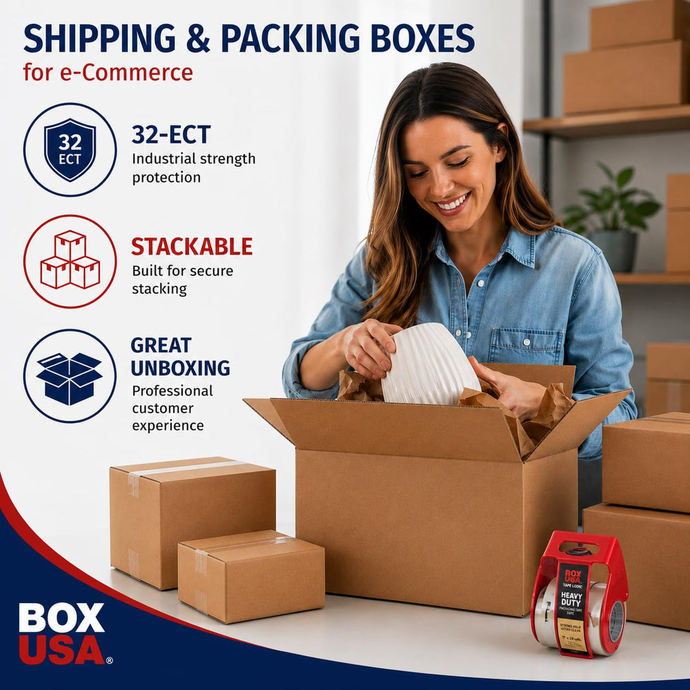 BOX USA caja montada lista para empacar, montaje rápido