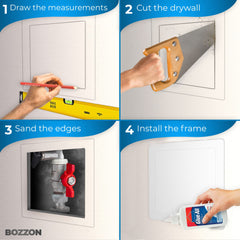 BOZZON puerta abierta 180° para fácil acceso a instalaciones