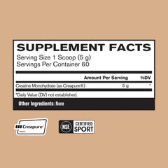 BARE PERFORMANCE NUTRITION polvo Creapure, textura fina para mezcla rápida