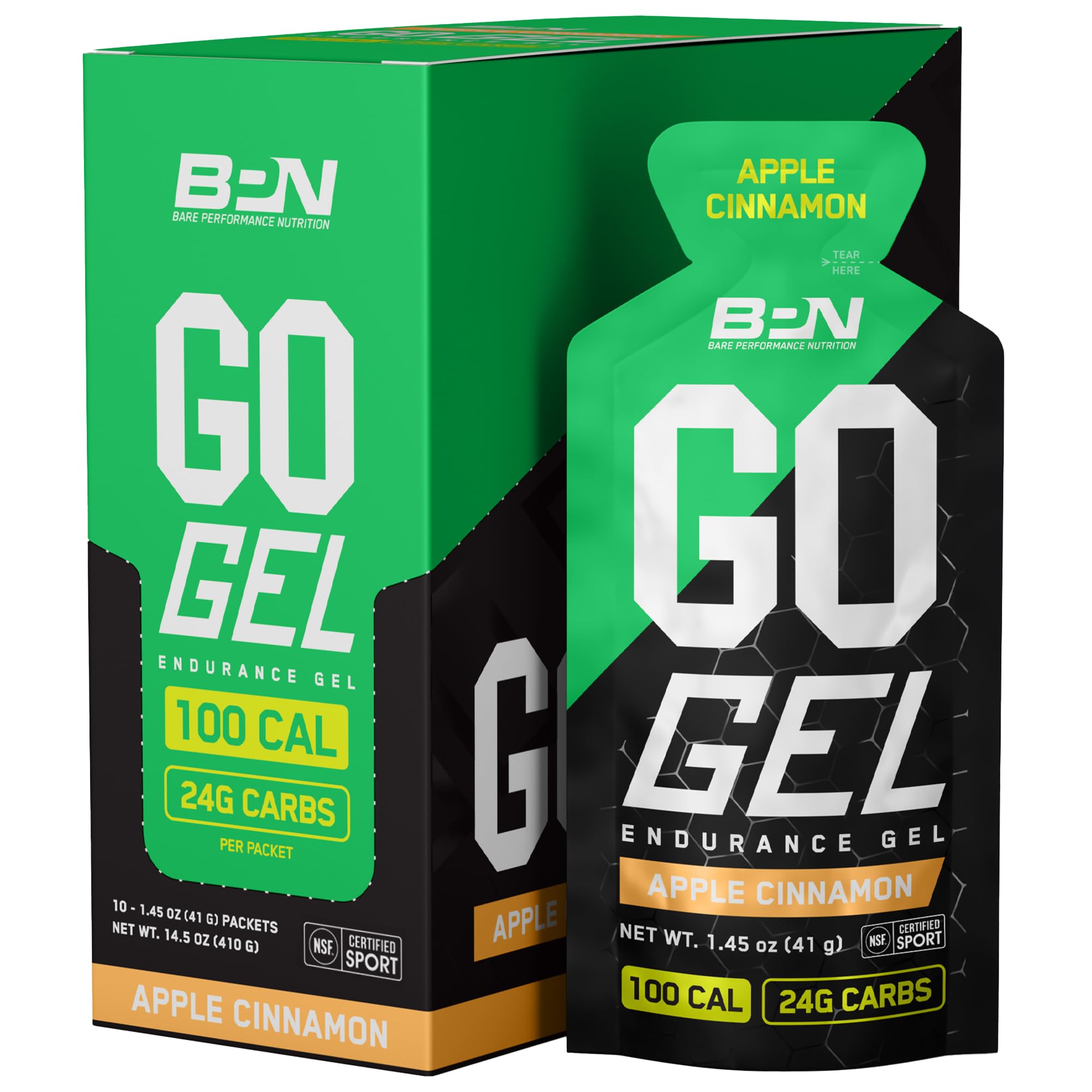 BPN Go Gel frente del empaque mostrando sabor y ventaja vegana