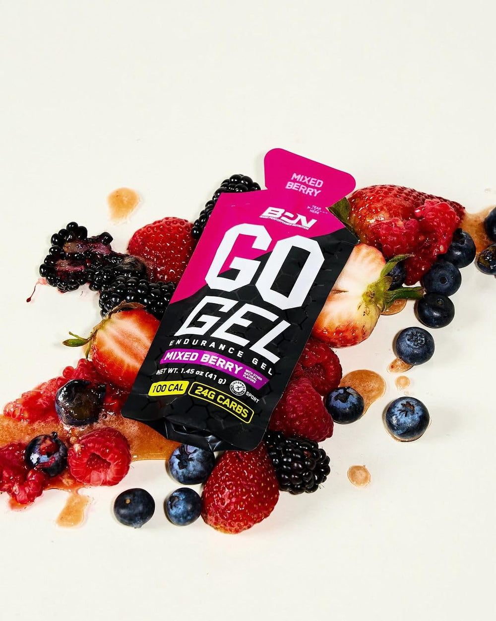 BARE PERFORMANCE NUTRITION lateral del empaque con información nutricional clara para verificar carbohidratos y calorías