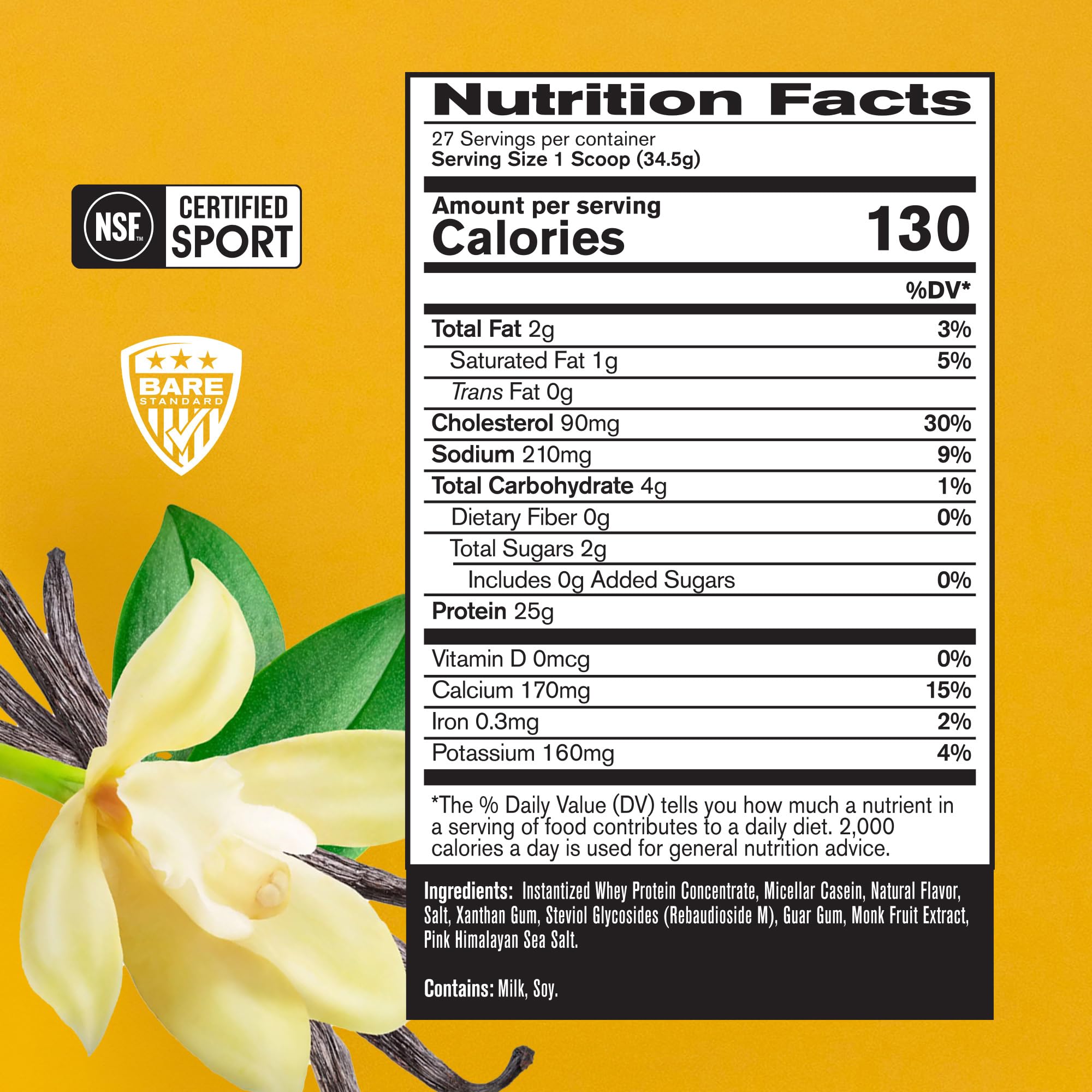 BARE PERFORMANCE NUTRITION primer plano del polvo con textura fina y fácil mezcla
