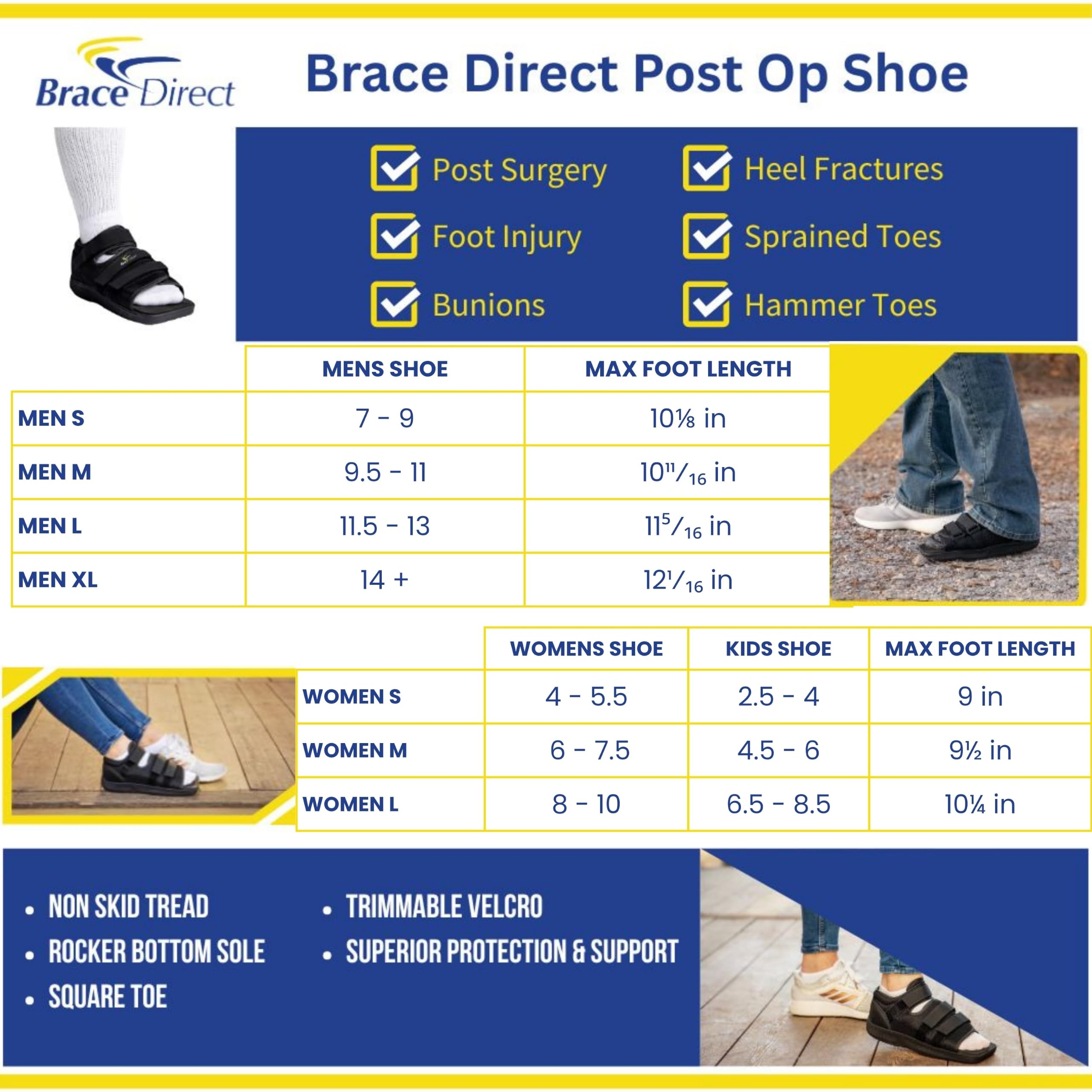 Brace Direct detalle de puntera reforzada que protege el dedo lesionado