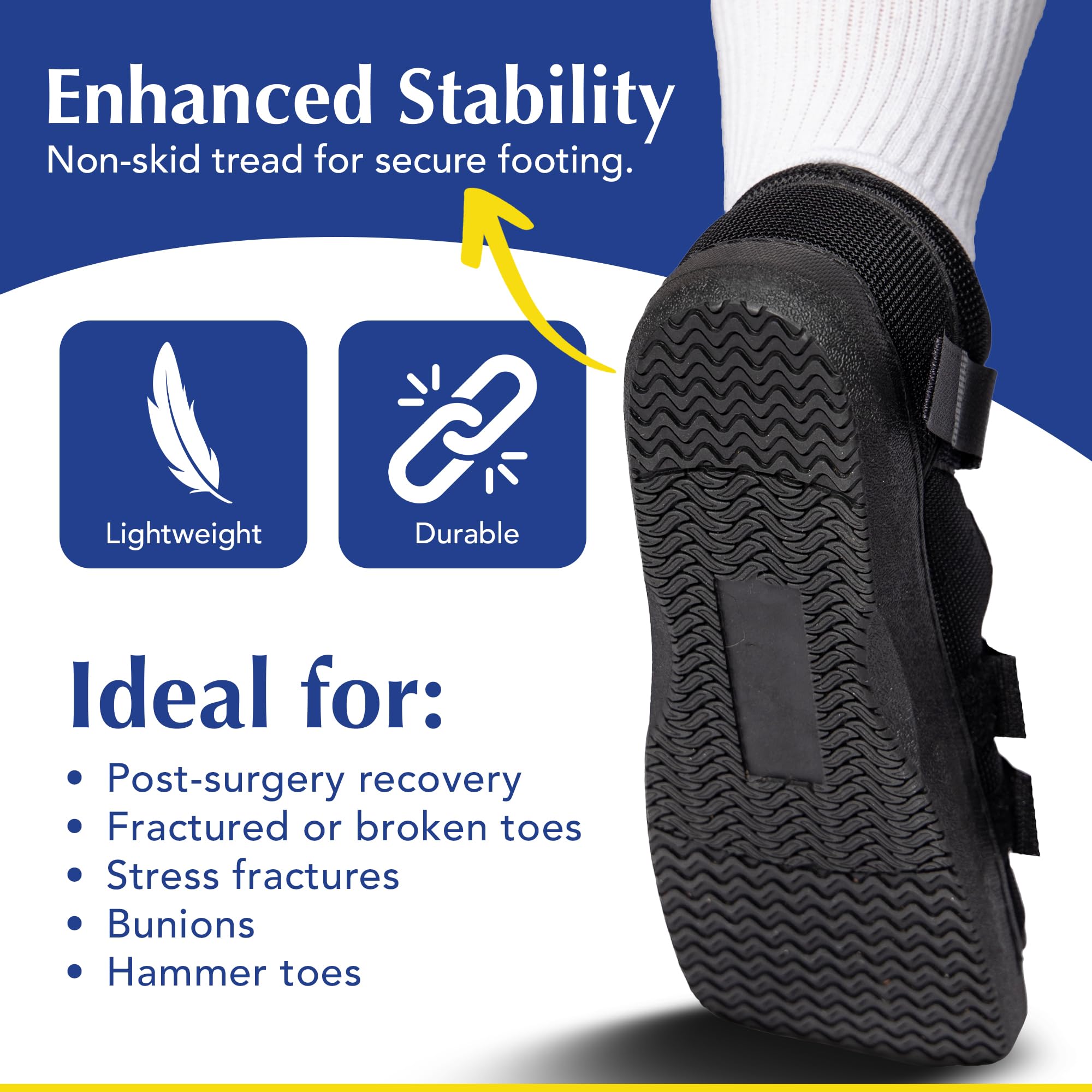 Brace Direct interior y plantilla acolchada para comodidad postoperatoria