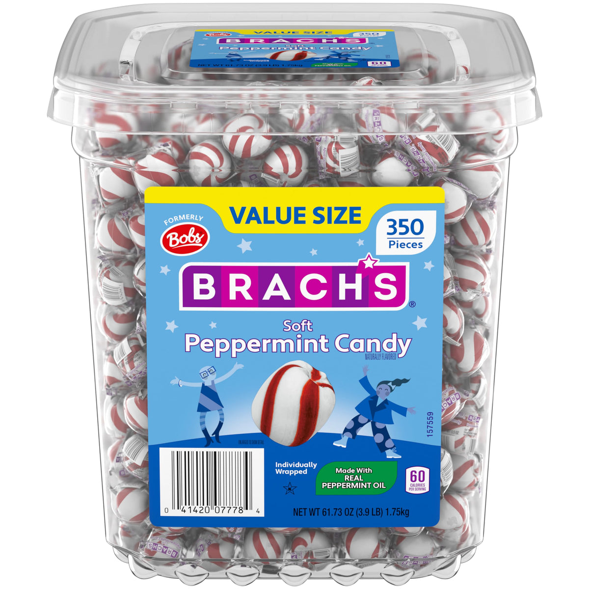 Brach's vista frontal del bote mostrando 350 unidades, ideal para compartir