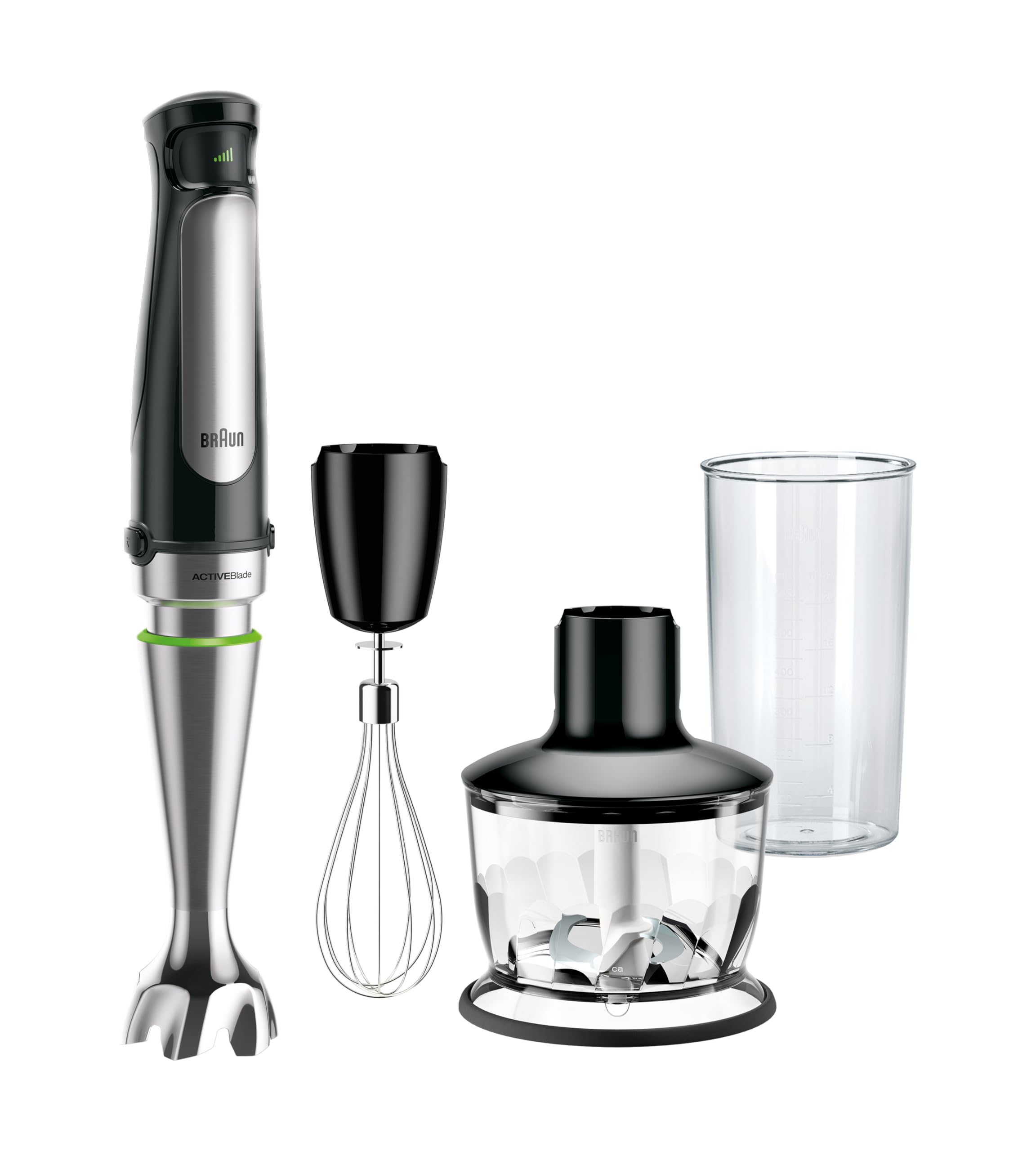 Braun MultiQuick 7 frente mostrando cuerpo y accesorios, versatilidad en cocina
