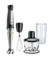 Braun MultiQuick 7 frente mostrando cuerpo y accesorios, versatilidad en cocina