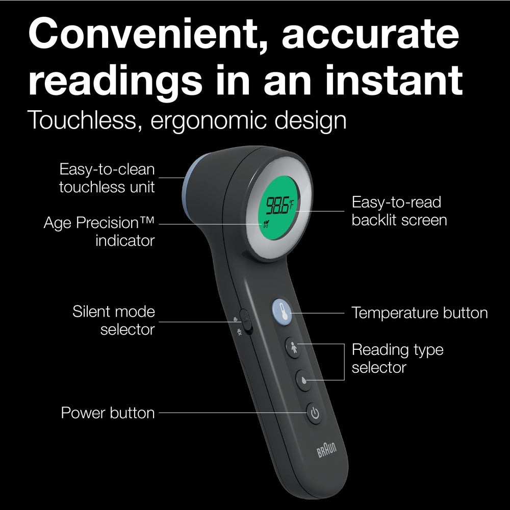 Braun Sensian 7 pantalla a color que indica temperatura según edad