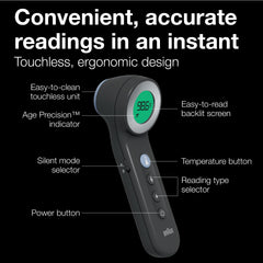 Braun Sensian 7 pantalla a color que indica temperatura según edad