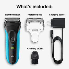 Braun Series 3 primer plano de hojas y SensoFoil para afeitado apurado