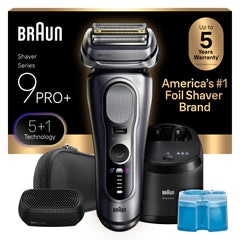 Braun Series 9 PRO+ vista frontal mostrando el cuerpo y diseño premium, garantiza comodidad