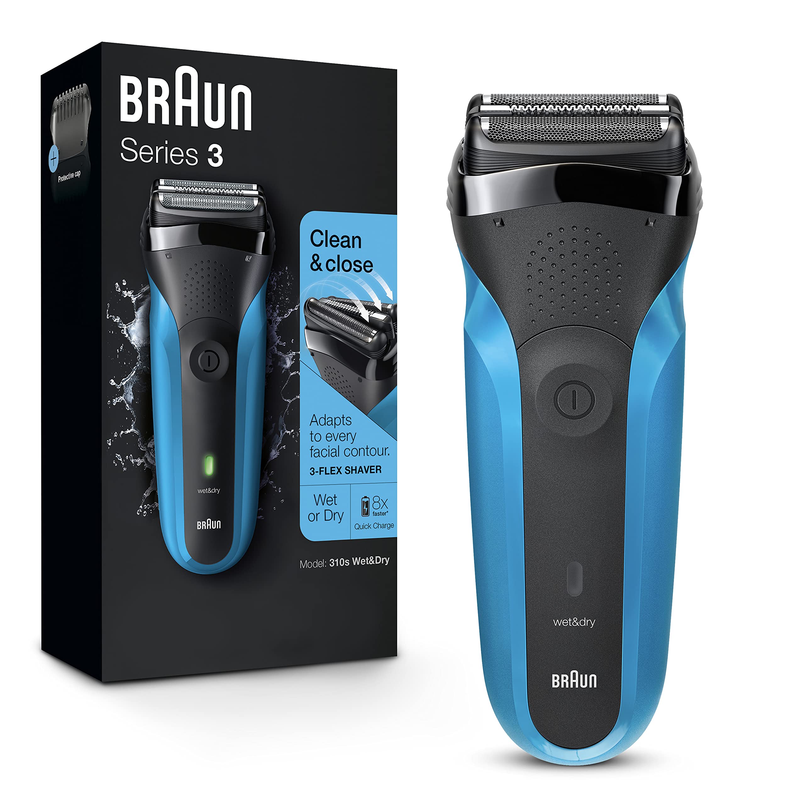 Braun Series 3 3010s frontal mostrando diseño ergonómico y facilidad de agarre