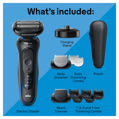 Braun Series 5 en uso sobre rostro demostrando afeitado apurado