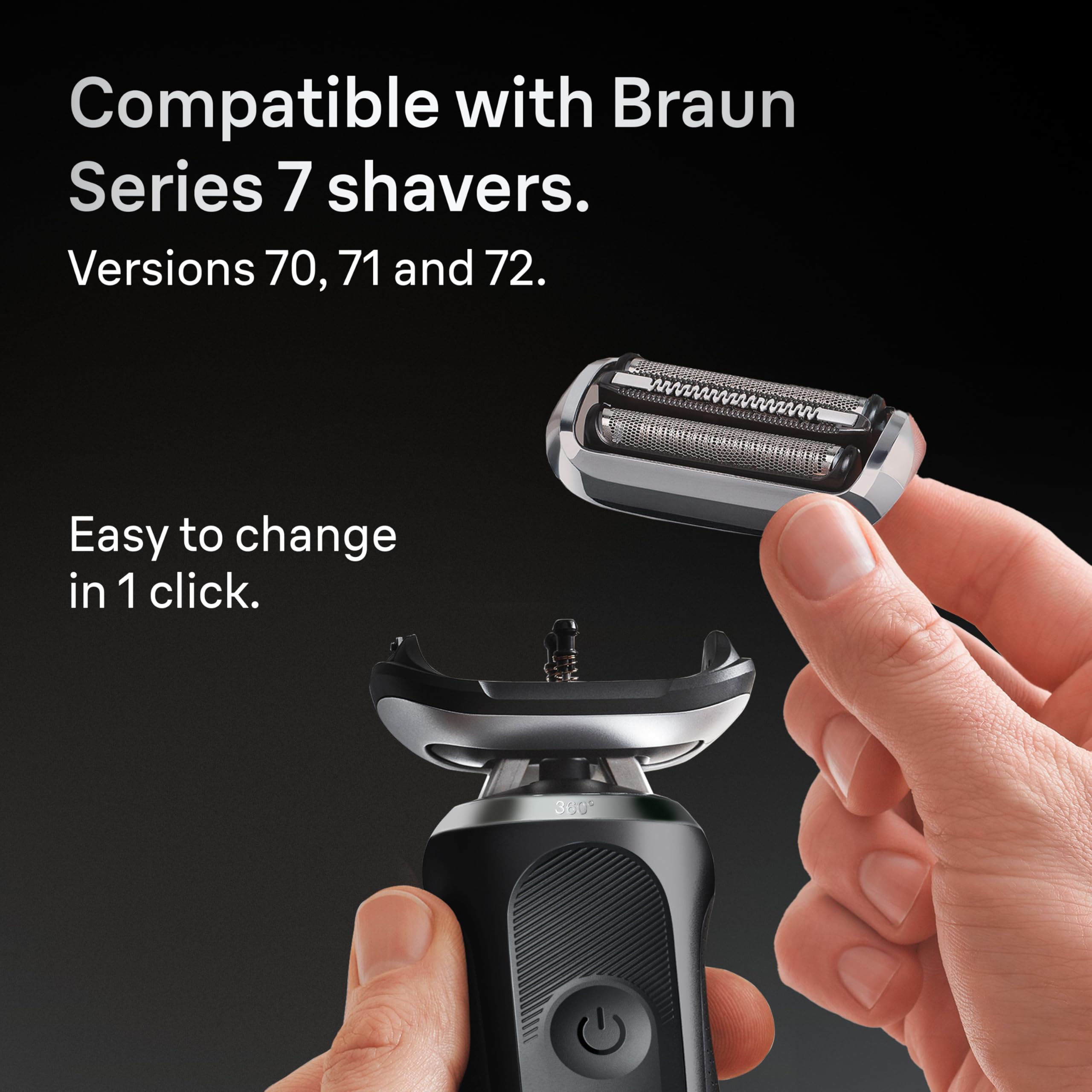 Braun vista lateral del cabezal 360 SkinFlex para adaptación facial