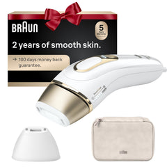 Braun dispositivo Silk·expert Pro 5 vista frontal con diseño ergonómico y control intuitivo