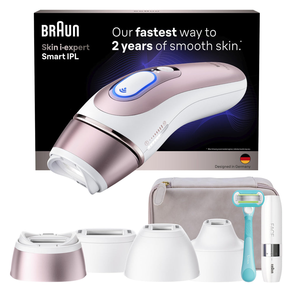 Braun dispositivo frontal mostrando diseño ergonómico y manejo cómodo