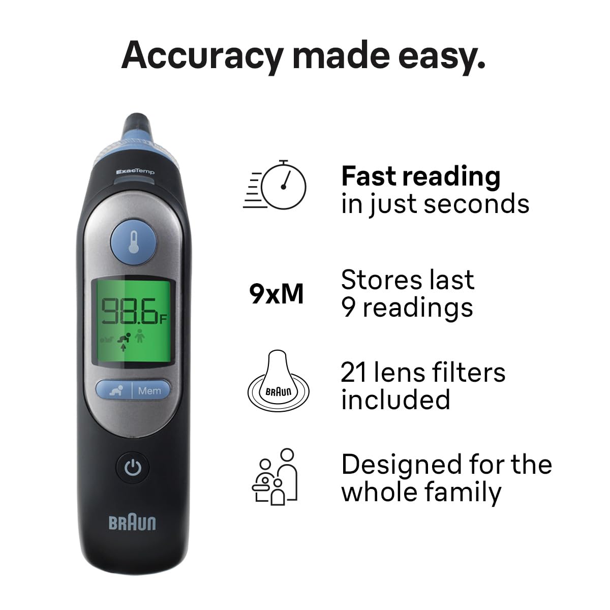 Braun ThermoScan 7 cubiertas desechables de lente para higiene compartida