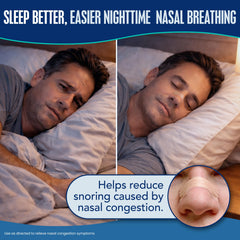 Breathe Right persona durmiendo con tira aplicada y respiración más fácil