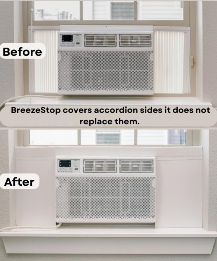 Breeze Stop muestra tamaño comparativo con unidad de aire acondicionado