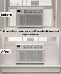 Breeze Stop muestra tamaño comparativo con unidad de aire acondicionado