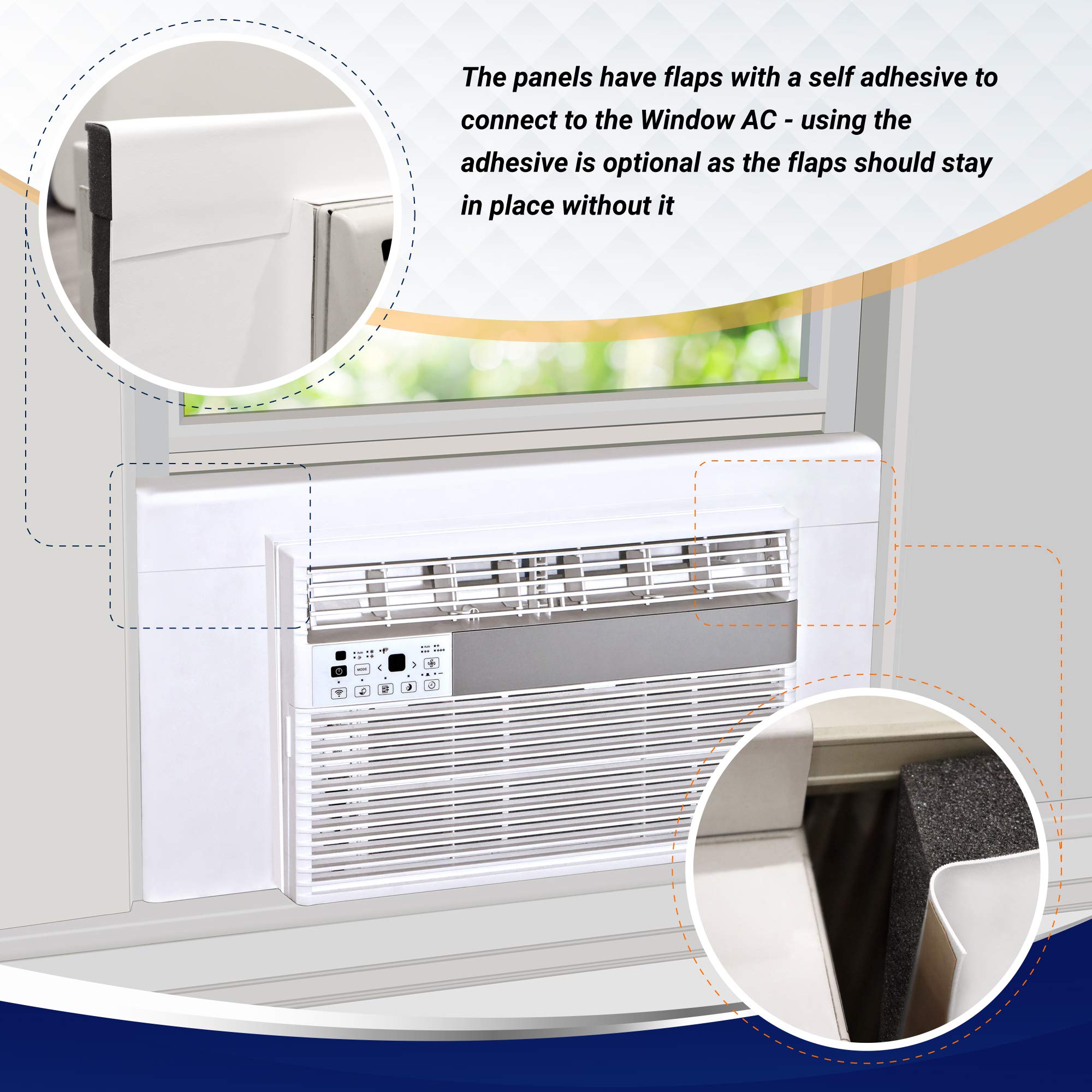 Breeze Stop empaque del producto listo para instalar en color blanco