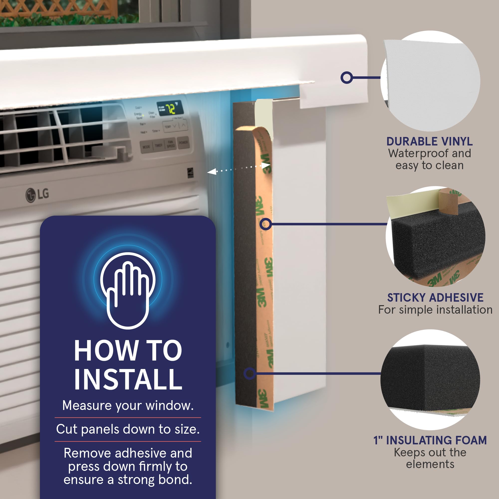 Breeze Stop solapas adhesivas en detalle para fijación segura al equipo