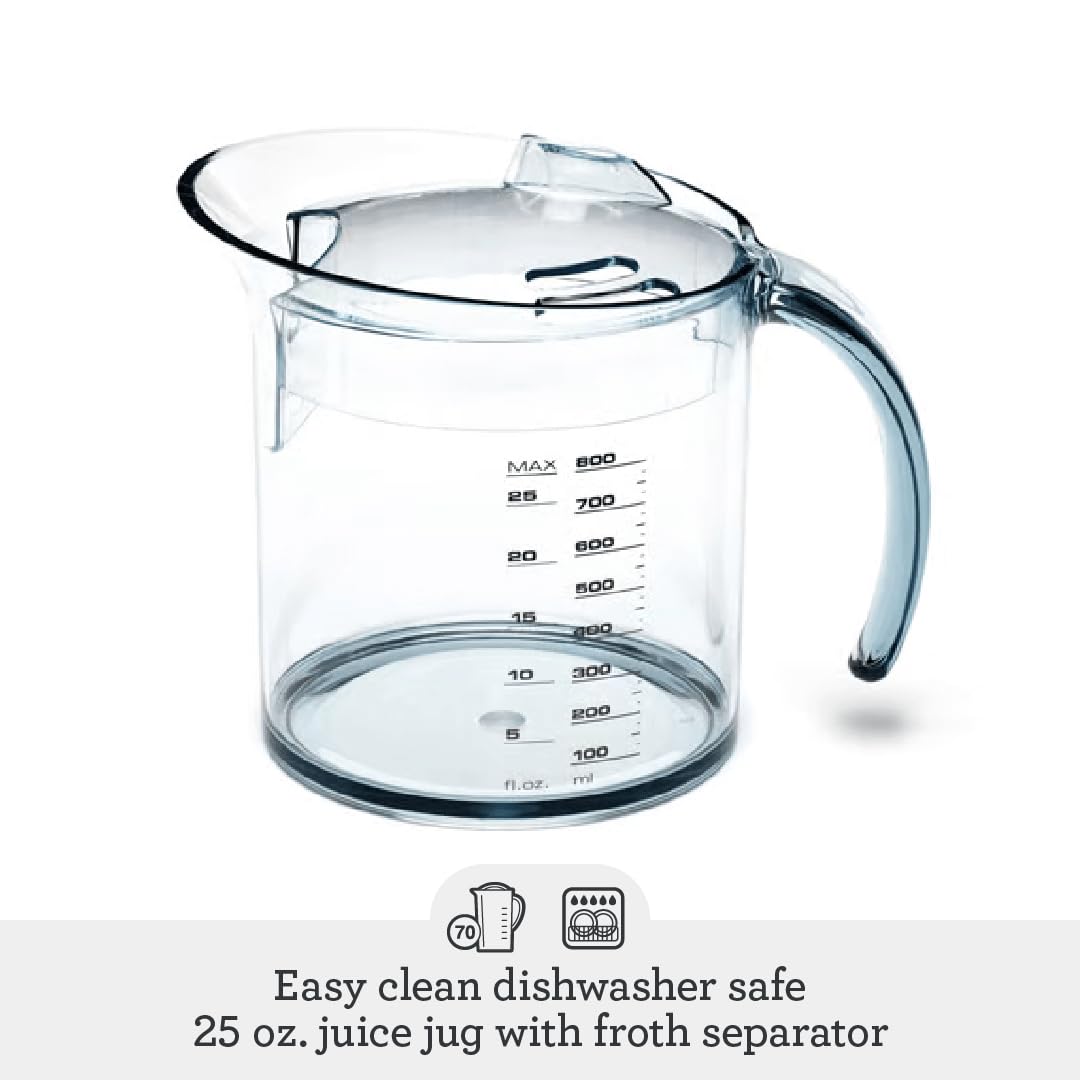 Breville BJE200XL jarra de 25 oz con separador de espuma para servir limpio