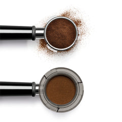 Breville embudo detalle del material resistente y borde para contener molidos