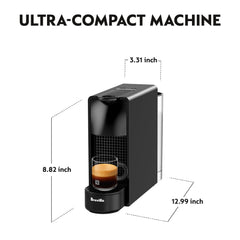 Breville Essenza Mini vista lateral, ocupa poco espacio en la encimera