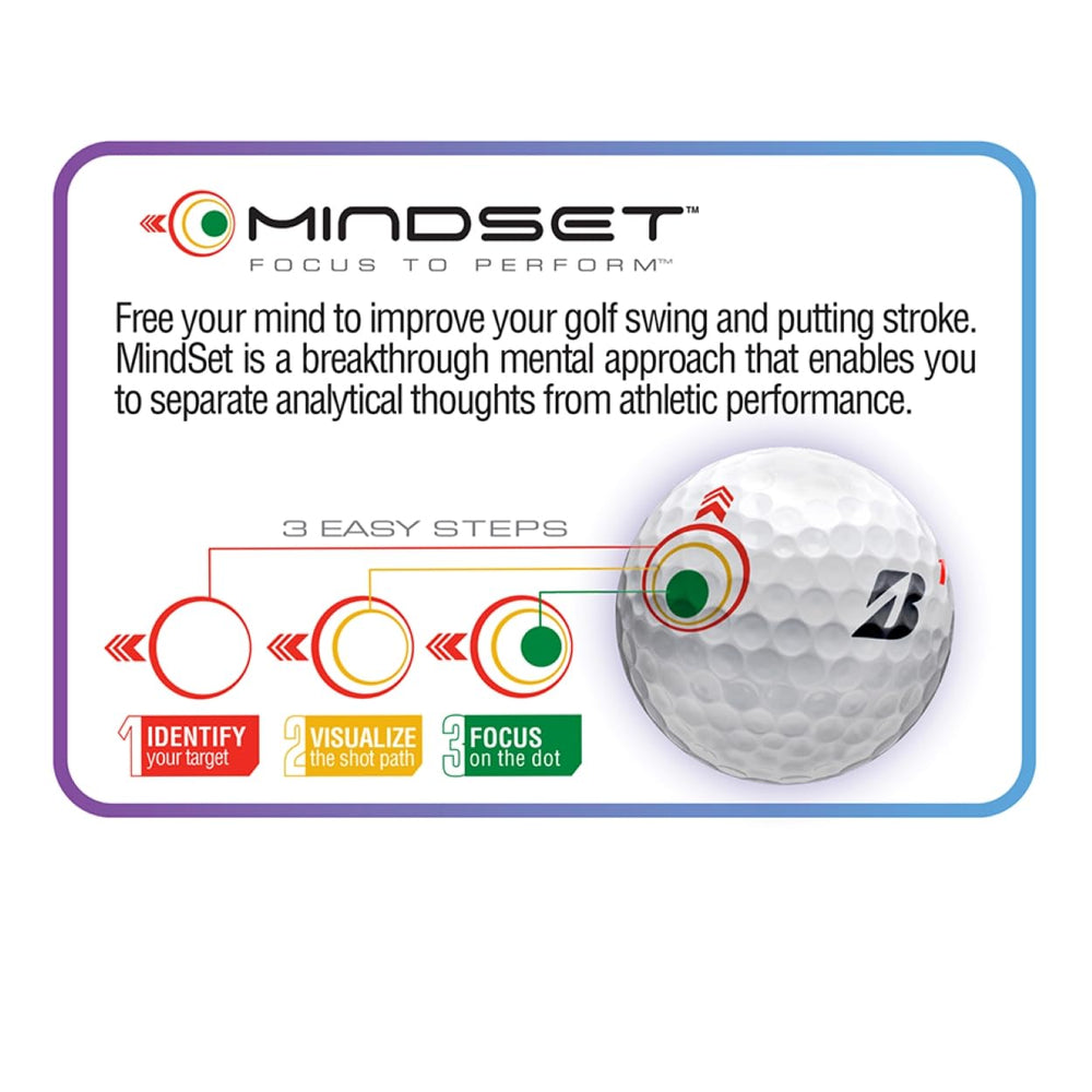 Bridgestone e12 Straight etiqueta con MindSet Technology destacando rendimiento equilibrado