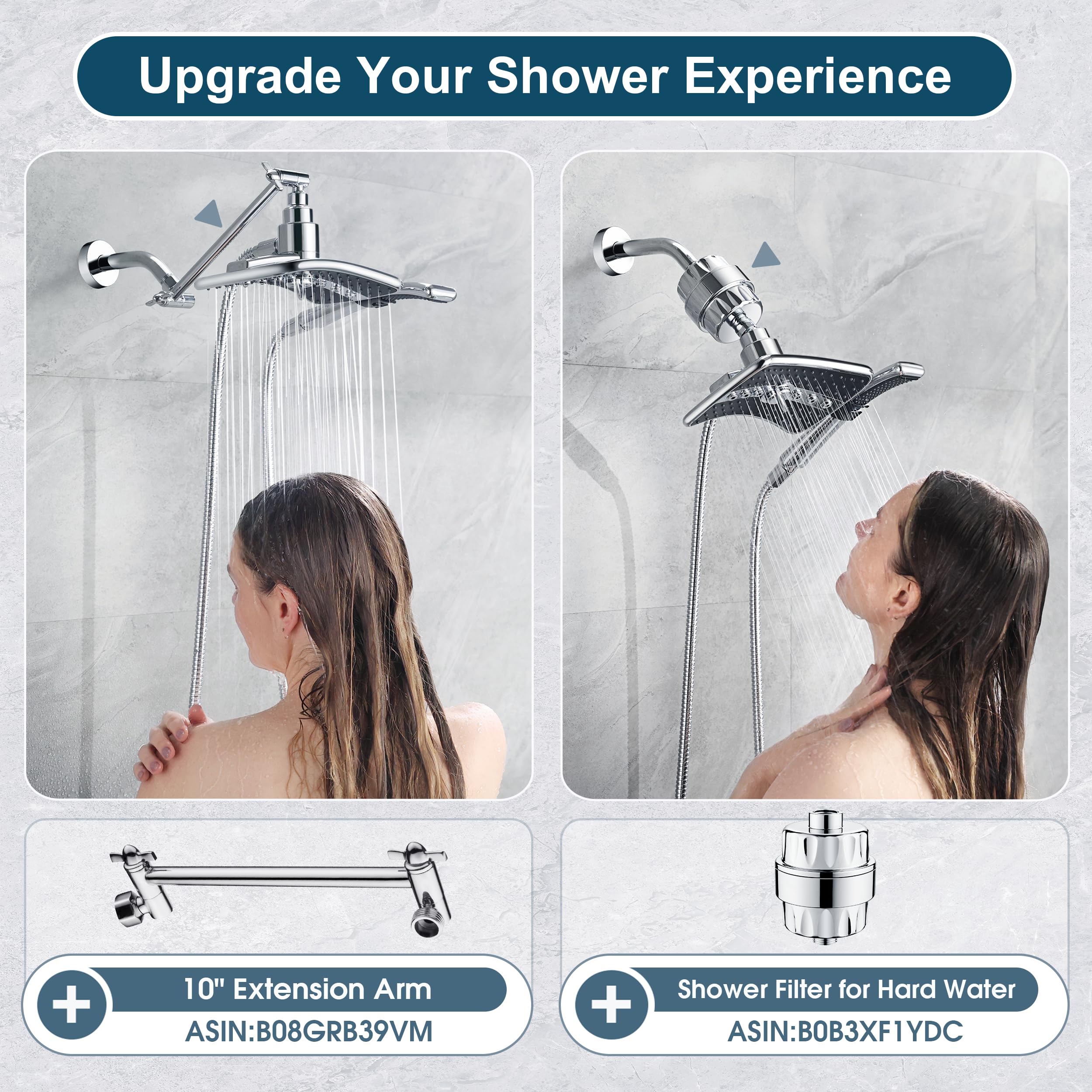 BRIGHT SHOWERS combinación negro mate y cromo elegante y moderna