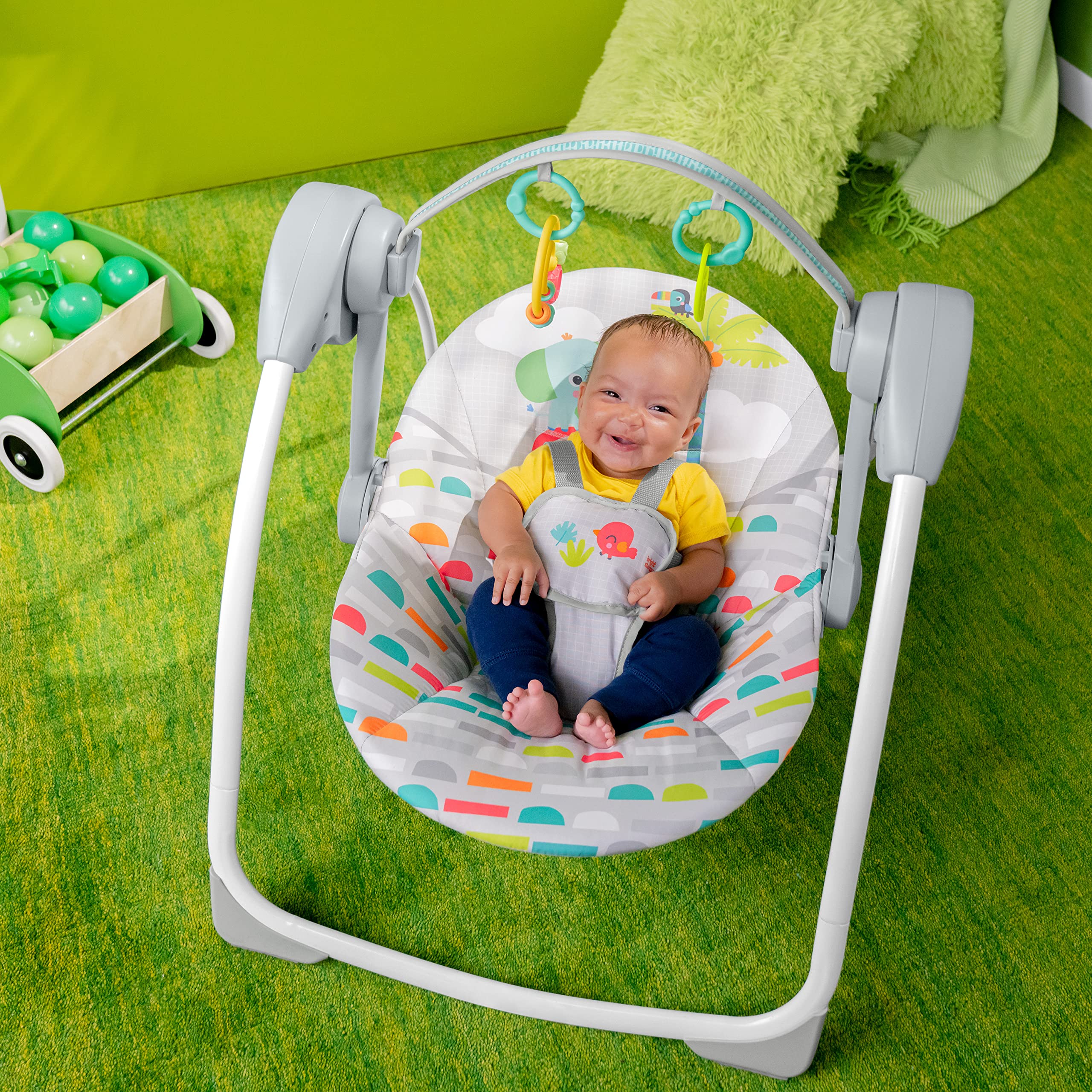 Bright Starts primer plano de tela suave y lavable, fácil limpieza