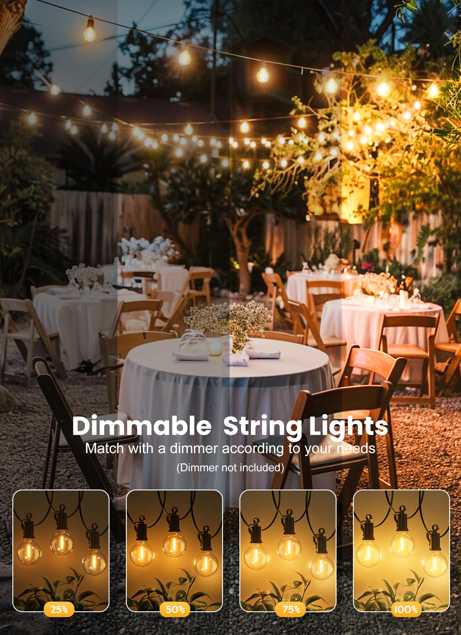 Brightown spare bulbs and main strand displayed for easy replacement benefit