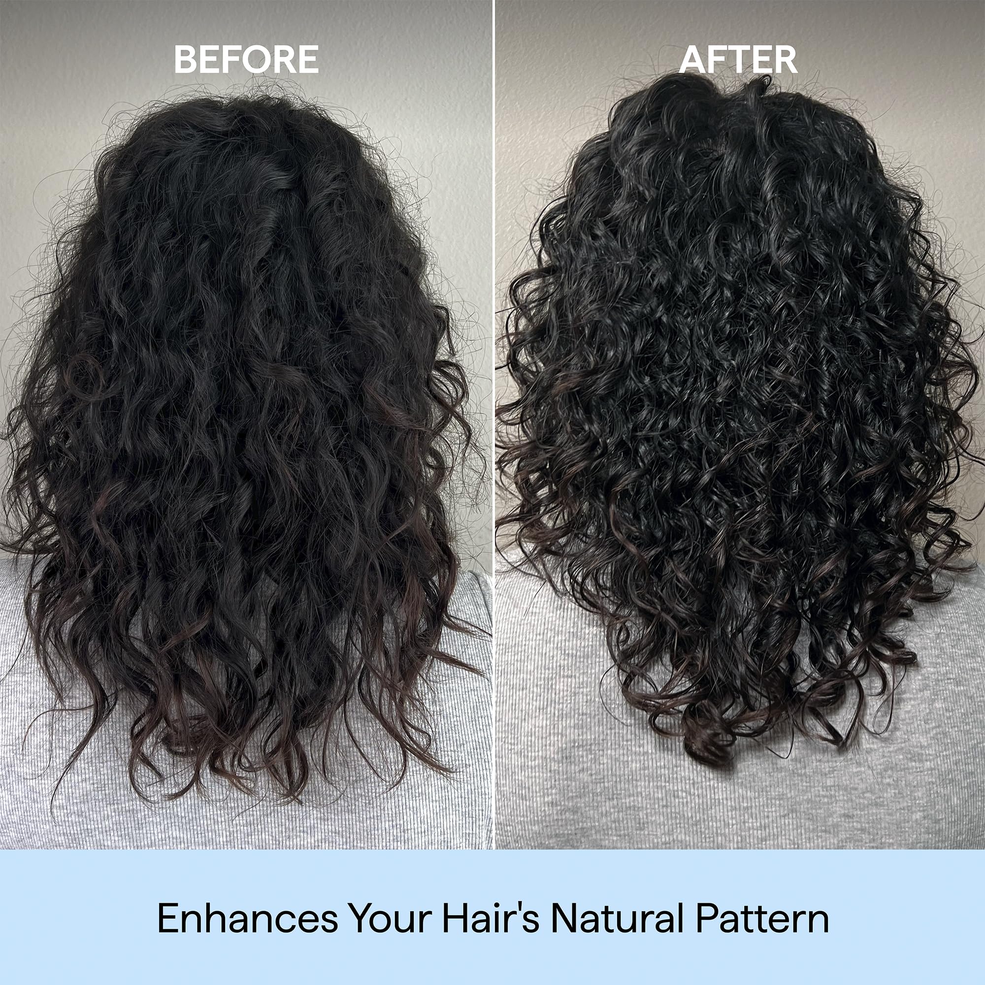 Briogeo rizos definidos y sin frizz tras usar la crema, mayor elasticidad