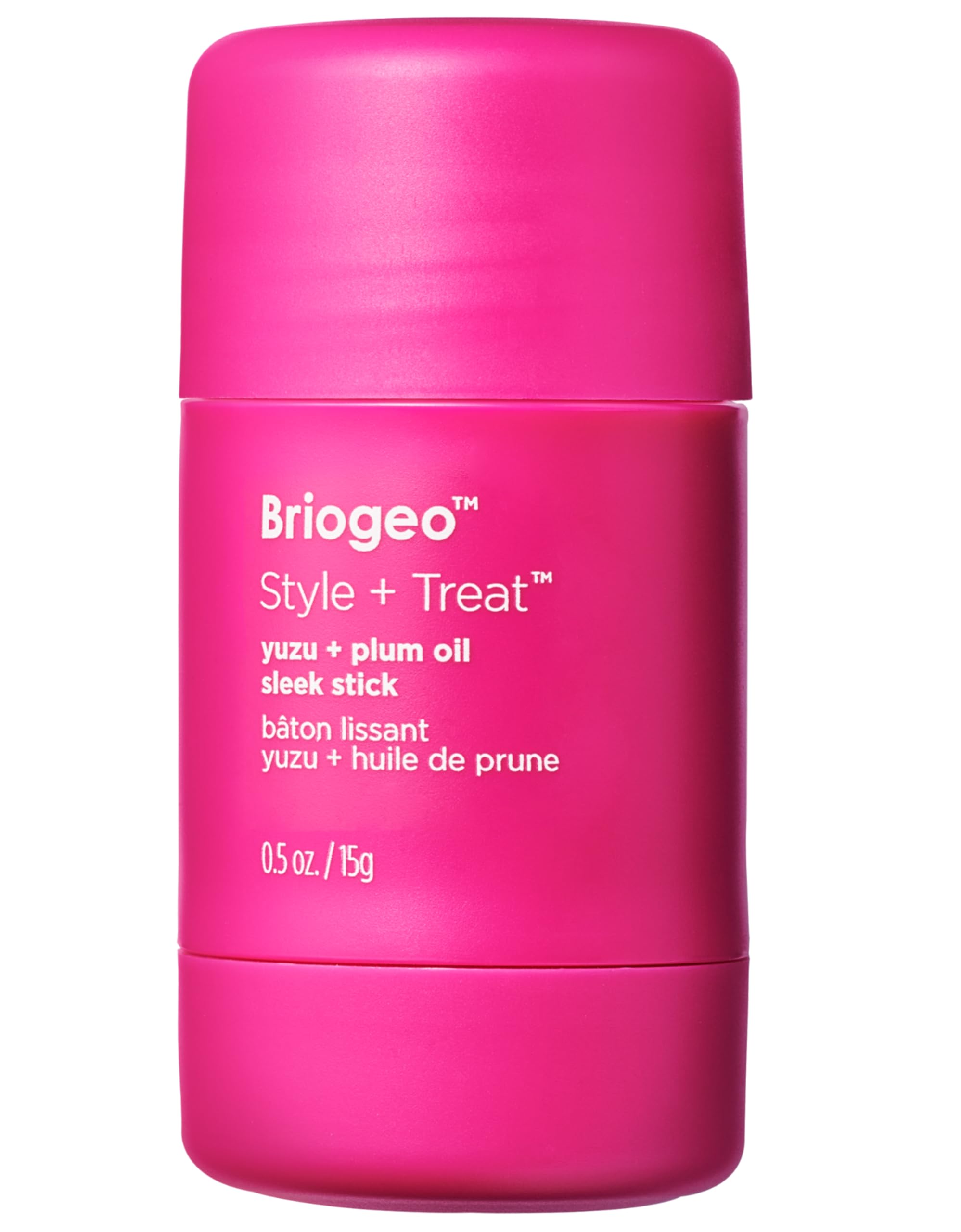 Briogeo stick frente del envase mostrando diseño portátil y práctico