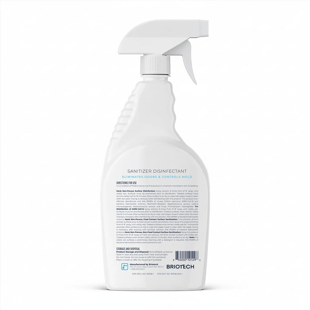 BRIOTECH etiqueta con instrucciones y lista de ingredientes
