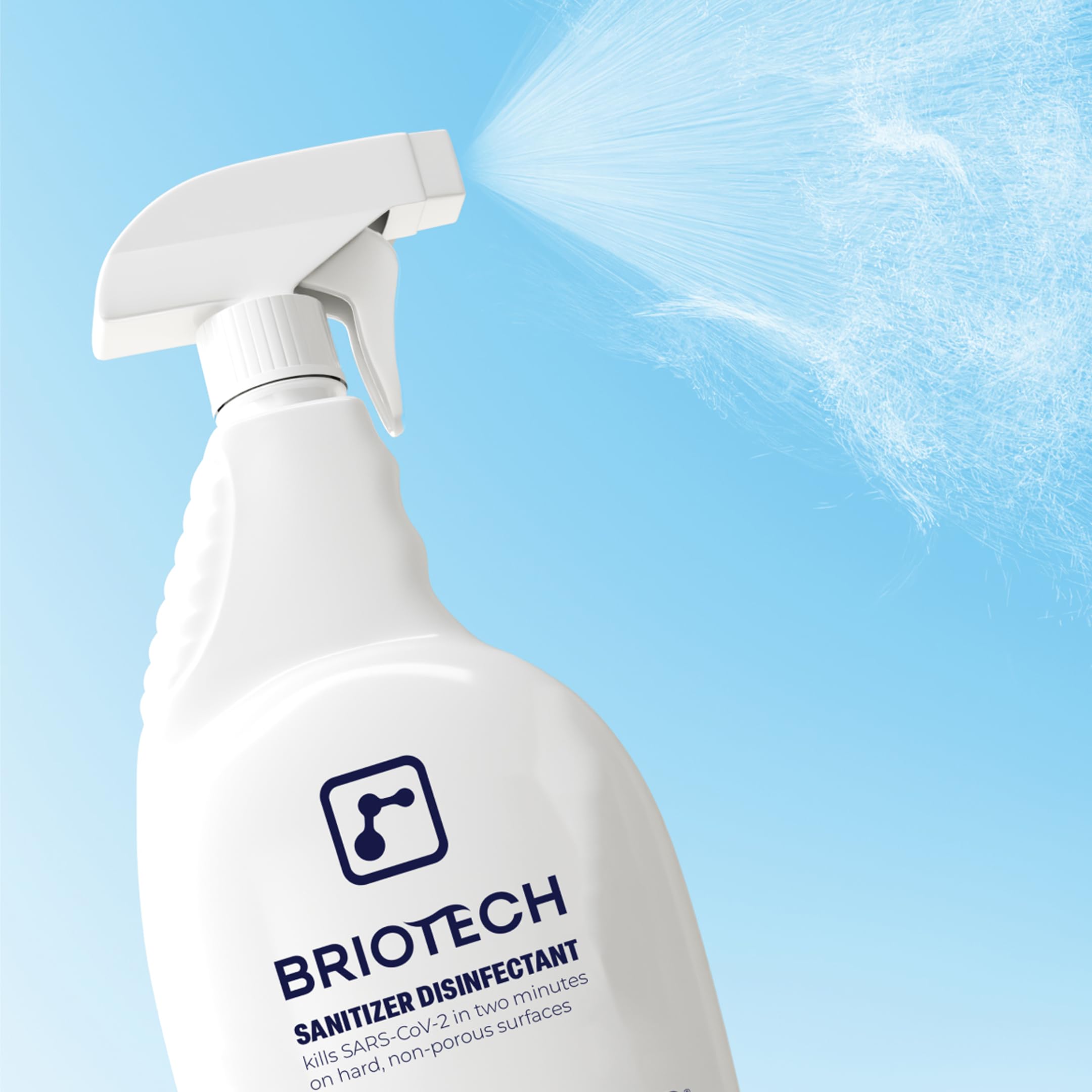 BRIOTECH en cocina desinfectando encimera seguro para alimentos