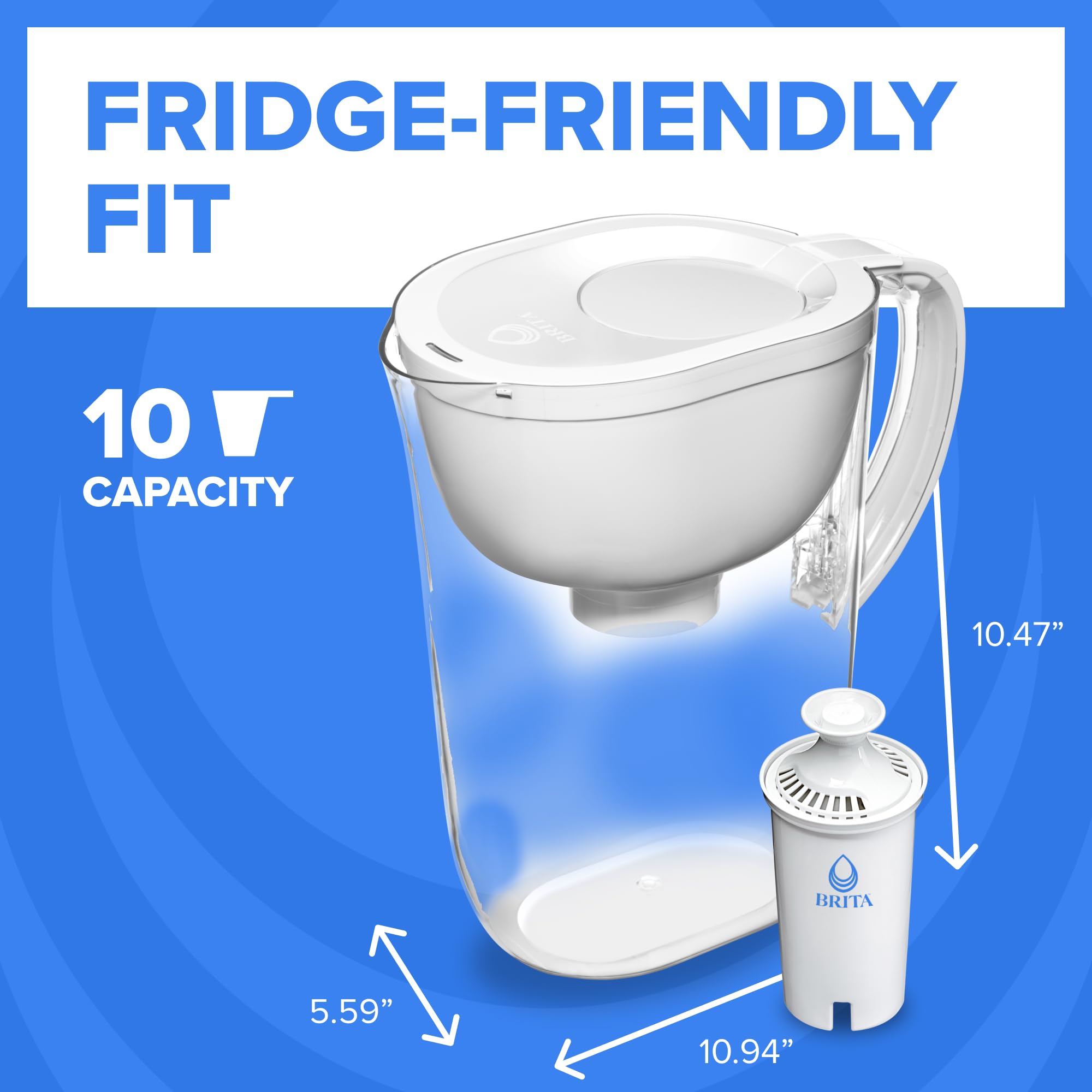 Etiqueta BPA-free en jarra BRITA resaltando seguridad del material