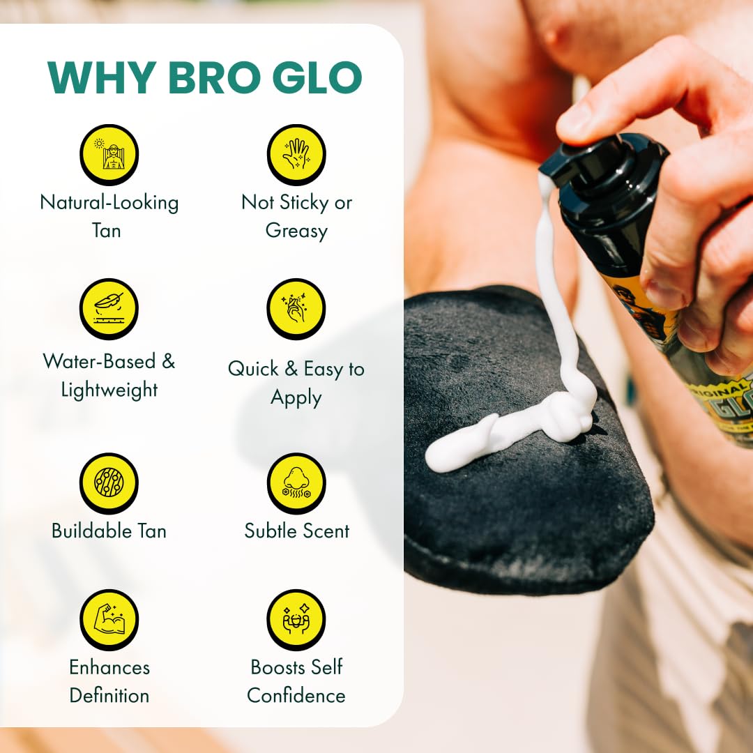 bro glo aplicación en mano con guante, difusión uniforme
