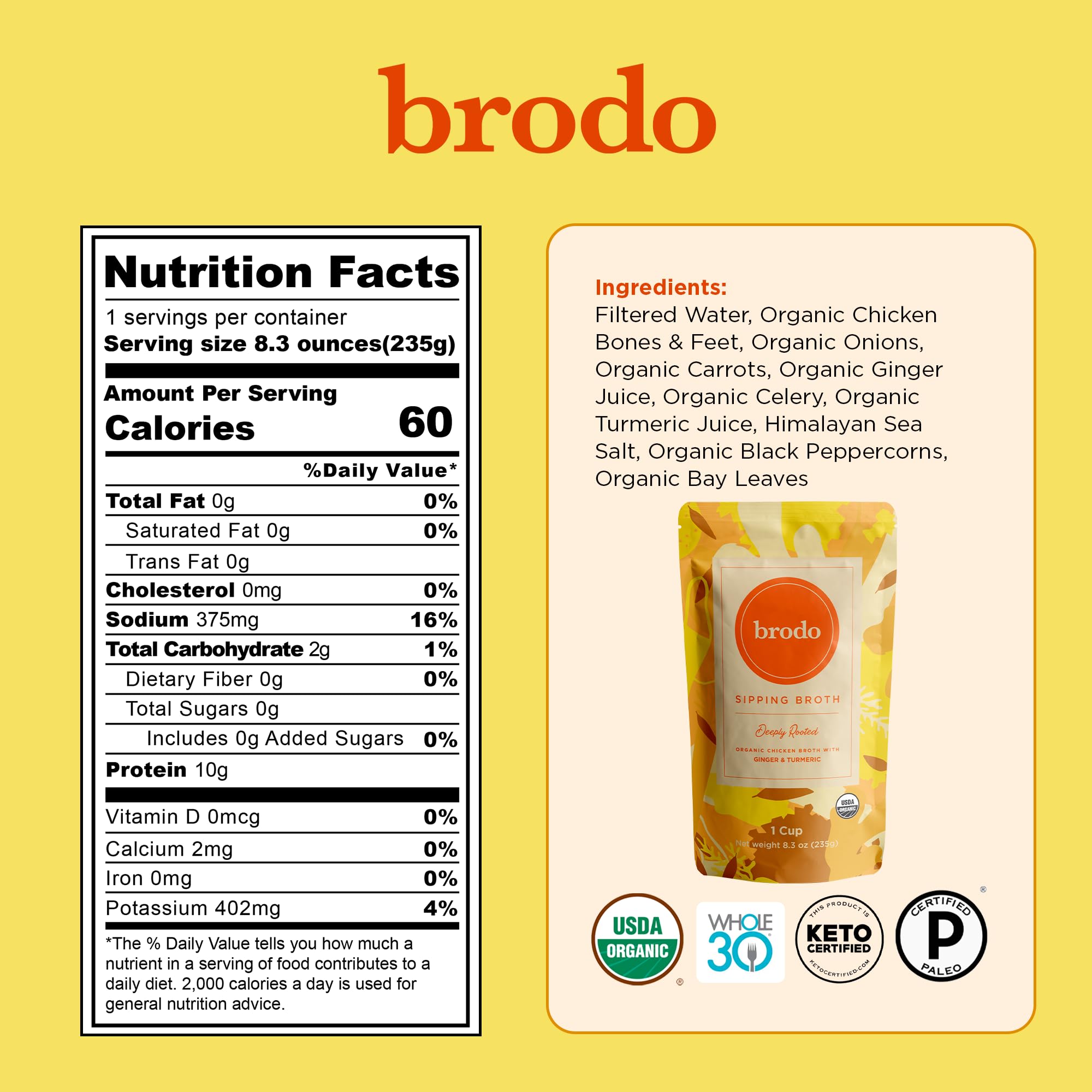 Brodo primer plano de textura del caldo resaltando gelatina y sabor