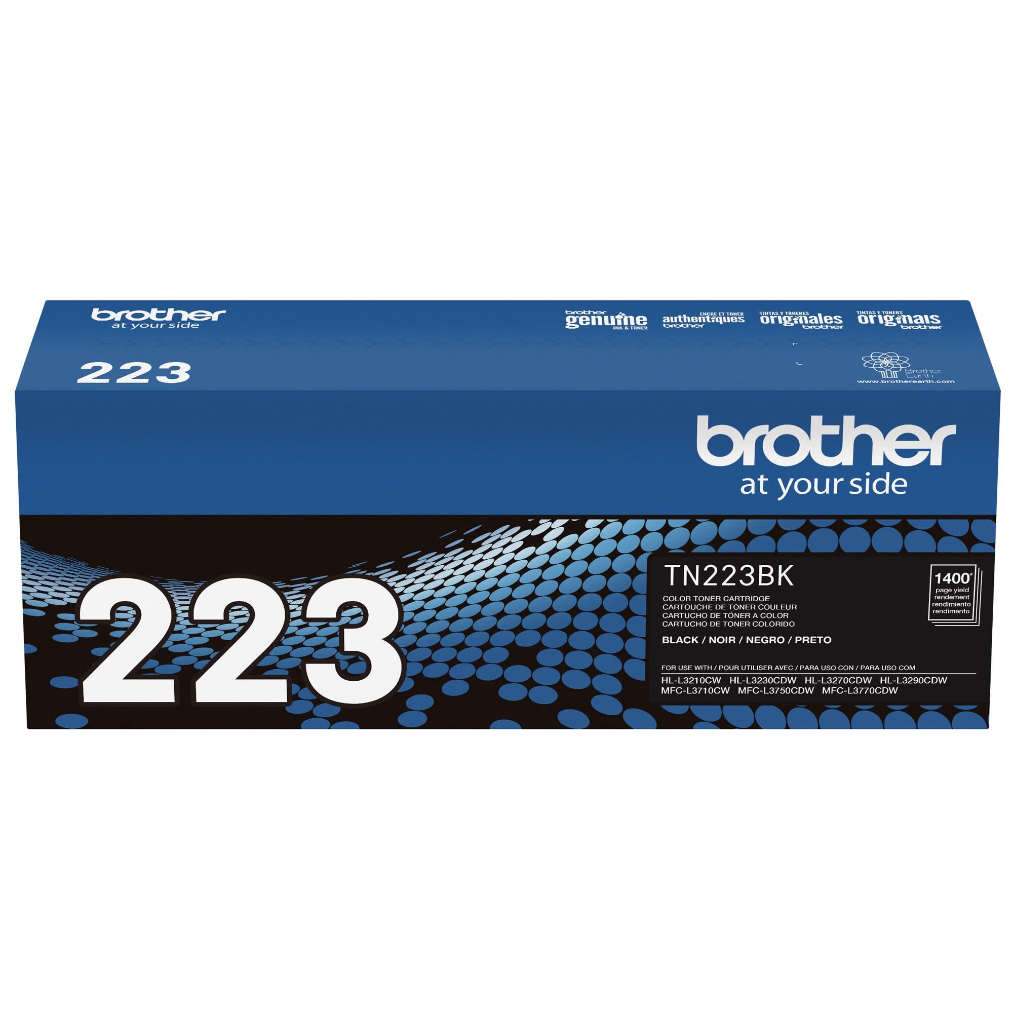 Brother cartucho TN223BK en escritorio de oficina mostrando resultados profesionales