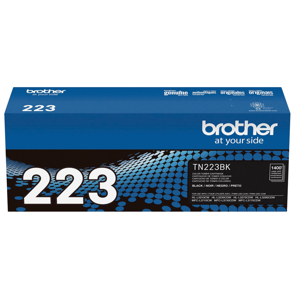 Brother cartucho TN223BK en escritorio de oficina mostrando resultados profesionales