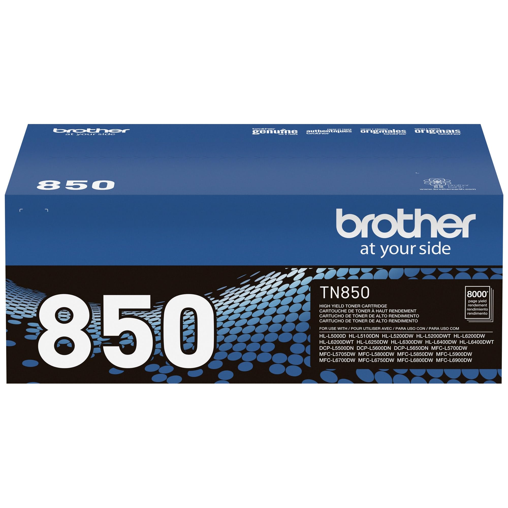 Brother TN850 en entorno de oficina demostrando alto rendimiento y ahorro