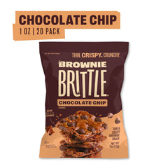 Brownie Brittle bolsita abierta con pedazos listos para consumir