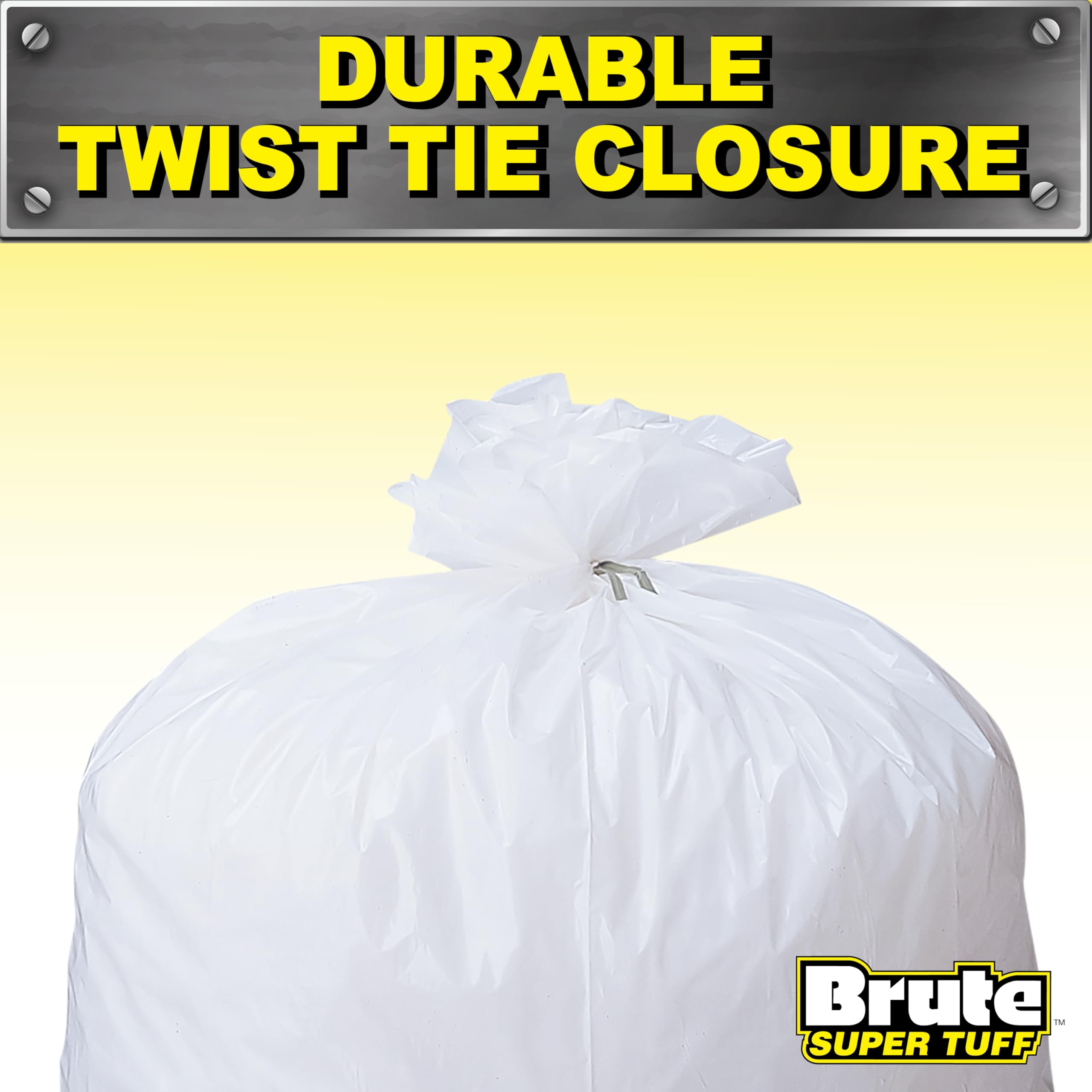 Brute Super Tuff bolsa dentro de compactador de cocina demostrando ajuste