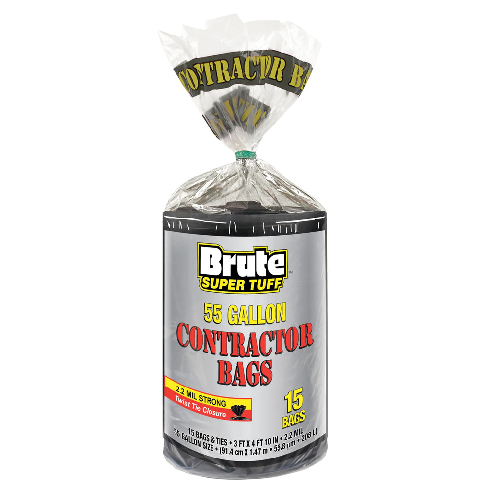 Brute Super Tuff paquete frontal que muestra 15 bolsas y beneficios de capacidad