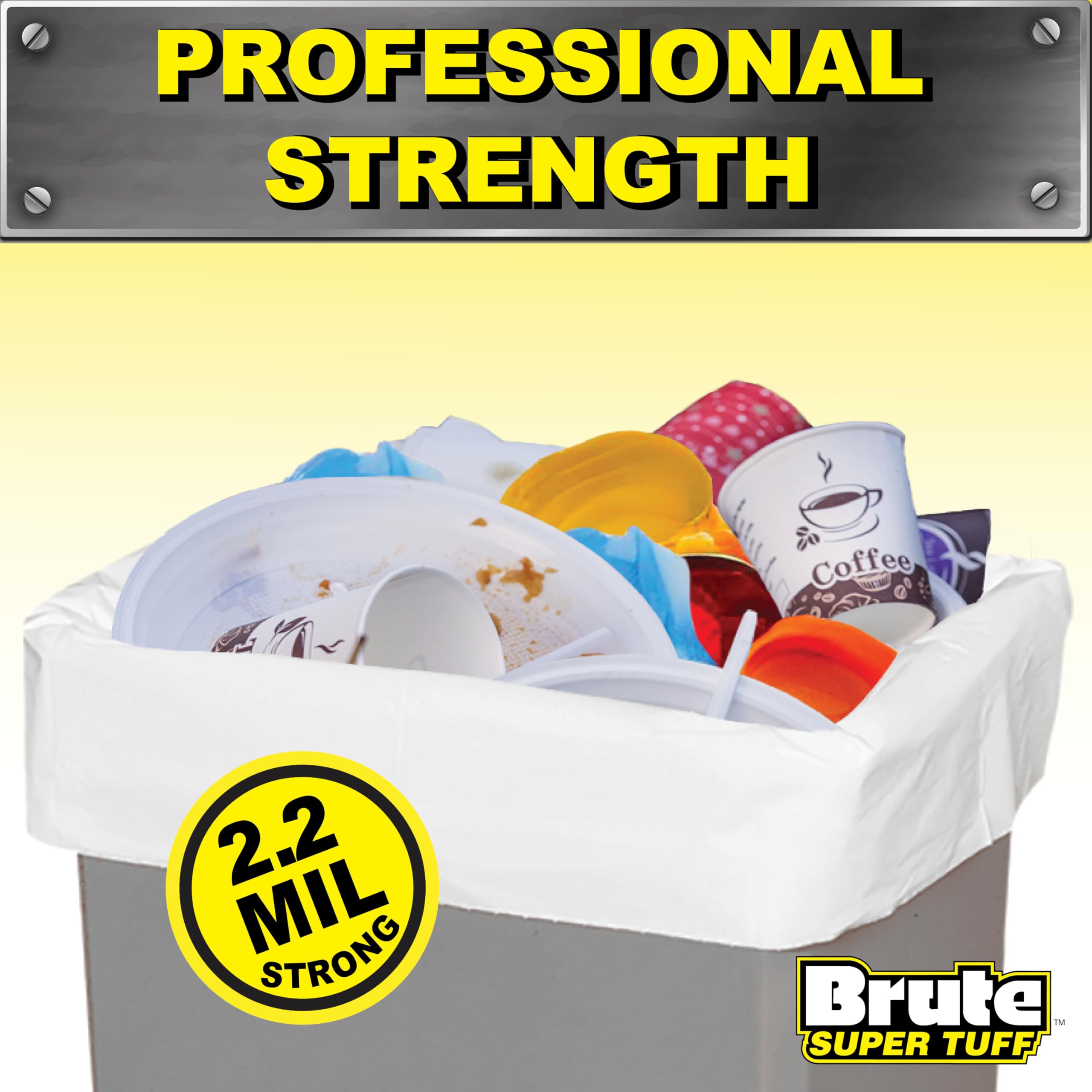 Brute Super Tuff detalle de textura y grosor 2.2 mil para resistencia